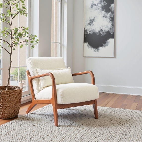 Macio Accent Chair Cream Accent Chair, Modern Style, Armrest support, Plywood, Indoor Living