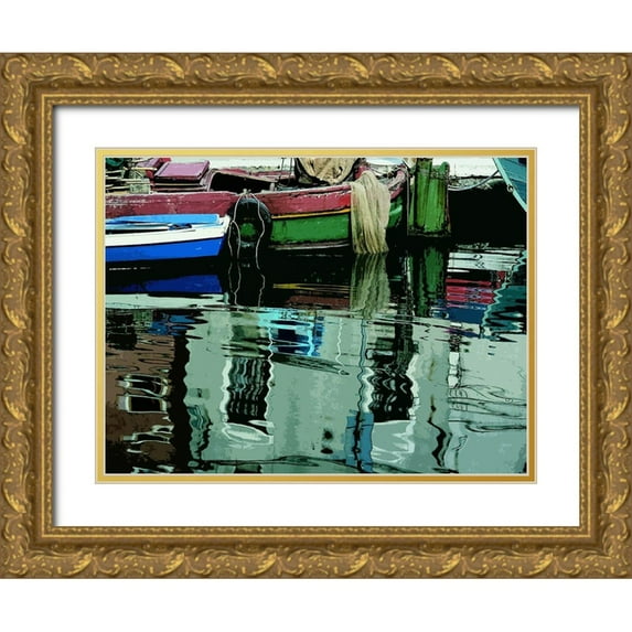 Mack 18x15 Gold Ornate Wood Framed with Double Matting Museum Art Print Titled - Time to Fish II