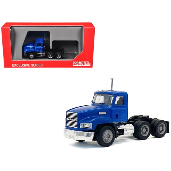 Mack 603 Short Day Cab Blue Metallic 1/87 (HO) Plastic Model Car by Promotex
