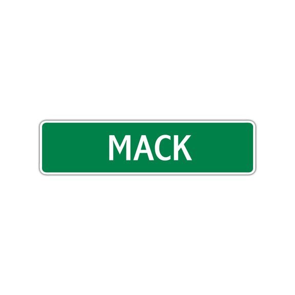 Mack Boys Children Name Letter Printed Plaque Decoration Novelty Label Indoor Outdoor Unique Wall Unique Aluminum Metal Sign 4"x13.5"