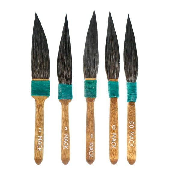 Mack Brush Set of 5 - Squirrel Hair Dagger Pinstriping & Touch-Up Brush