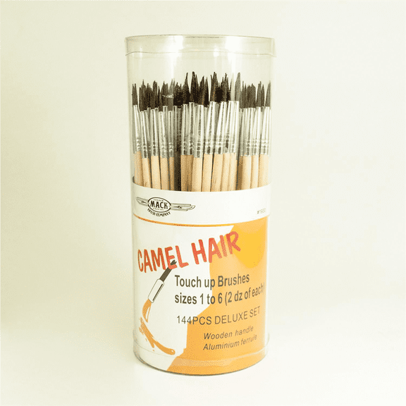 Mack Cambridge 1930 Watercolor Brush Set, Camel Hair, 144 Pieces