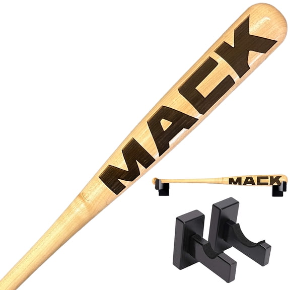 Mack Engraved Baseball Bat with Wall Mount