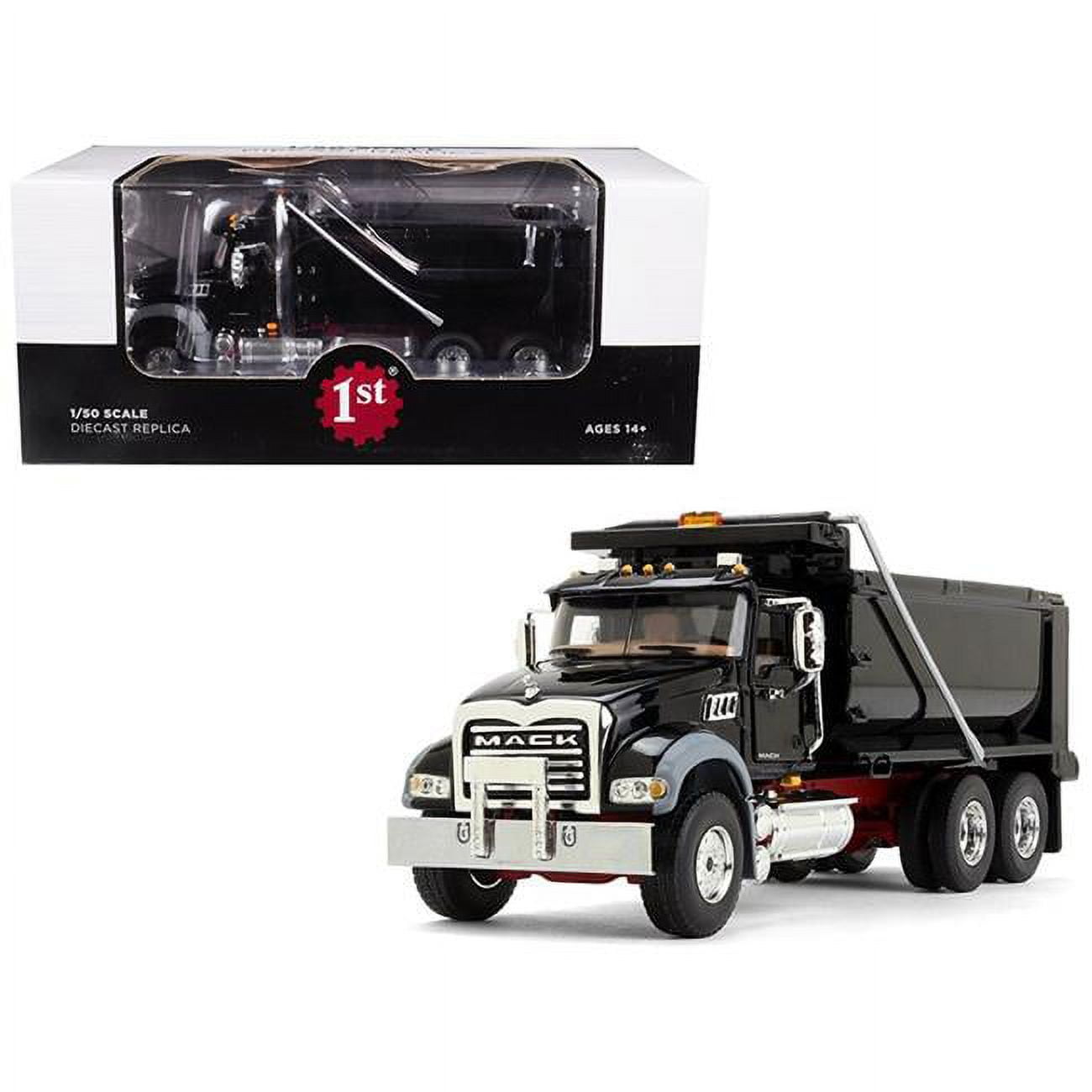 FIRST GEAR 1/50スケール MACK GRANITE MP トラック Mack Granite MP Dump Truck Black with Red Chassis 1/50 Diecast