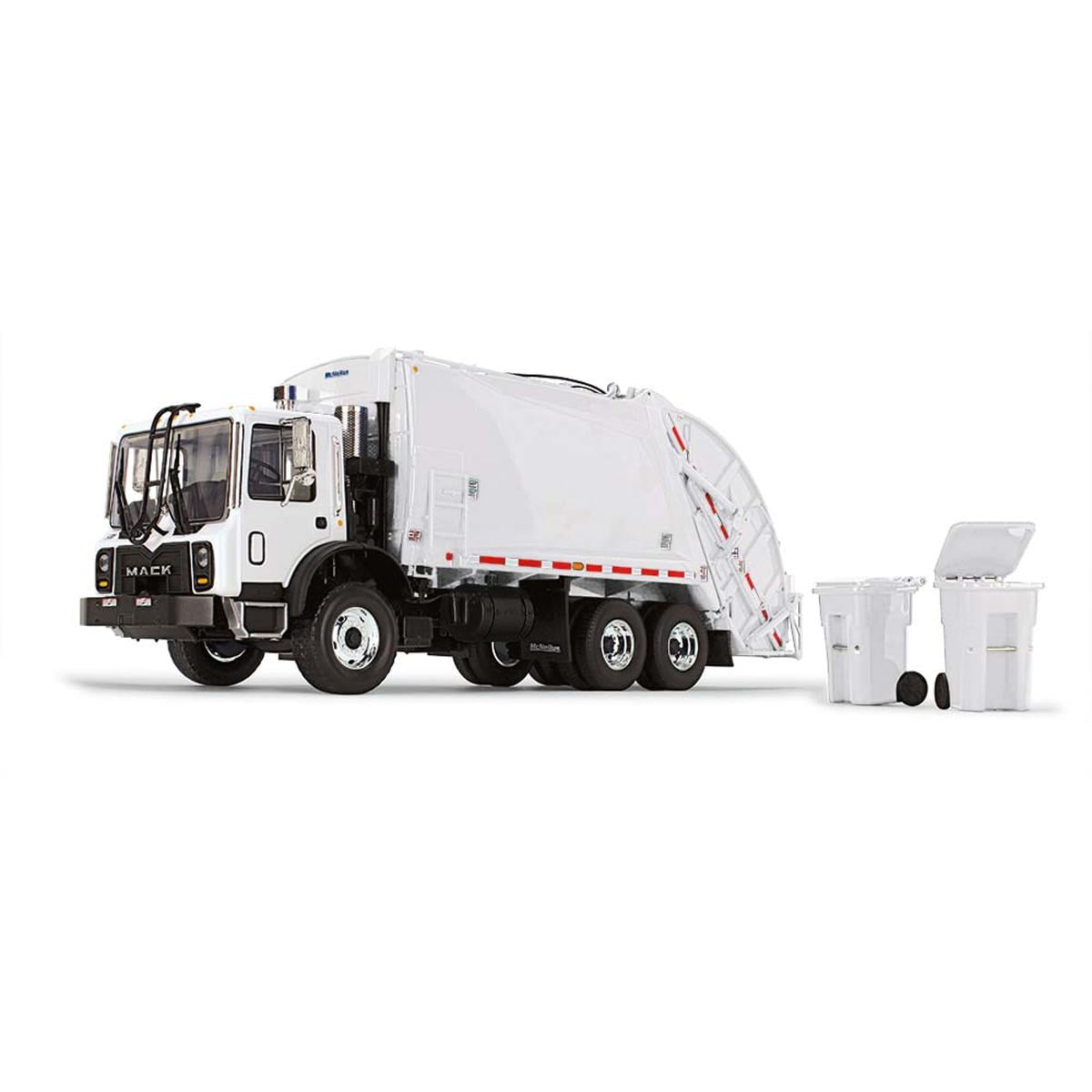 First Gear 1/34 White Mack TerraPro Diecast Garbage Truck with