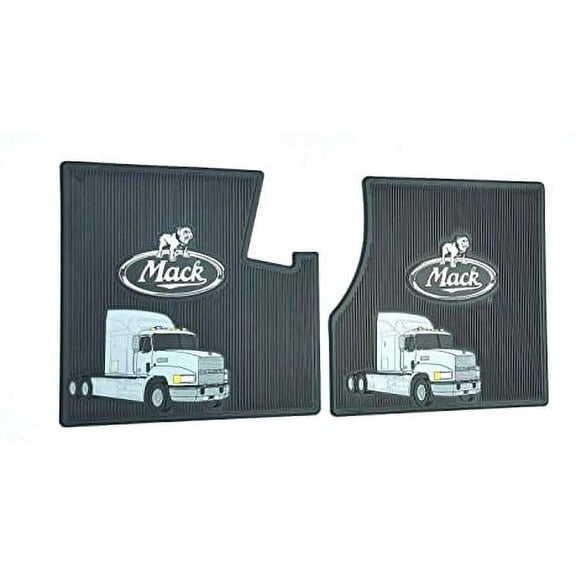 Mack Truck Black Rubber OEM Floor Mats with Double Logo Fits CH (with Pre-Emissions Engine)