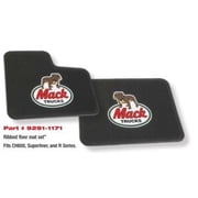 Mack Truck OEM Black Rubber Floor Mats / Dog Logo - CH600 Superliner & R Series