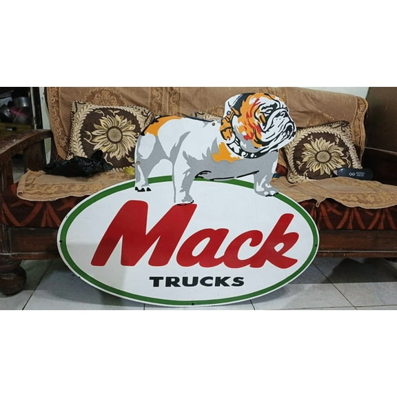 Mack Truck Pure Porcelain Enamel Heavy Metal Sign 30 Inches Double Side