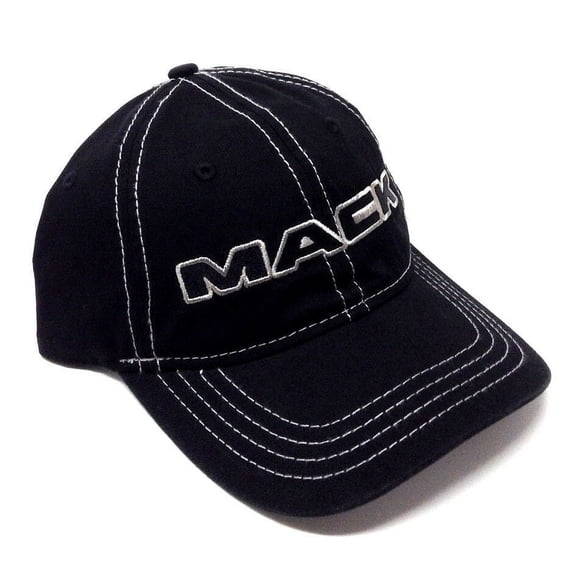 Mack Trucks Black w/Grey Stitching Slouch Curved Bill Snapback