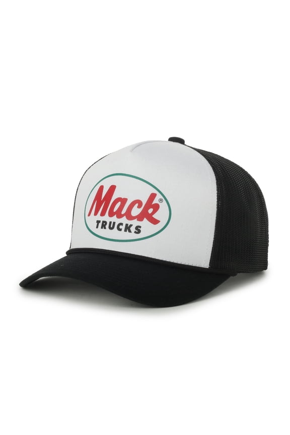 Trucks Logo Structured Trucker Hat, White & Black, Adjustable Snapback