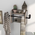 thumbnail image 1 of Mack Wood Distressed Blue Decorative Wall Rack with 4-Hook, 1 of 10