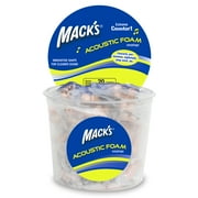 Mack s Acoustic Foam Earplugs, 100 Pair Tub   Soft, Comfortable Ear Plugs for Concerts, Jam Sessions, Nightclubs and Loud Events