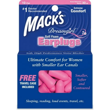 Mack's Dreamgirl Soft Foam Earplugs 10 Pairs (Pack of 3)