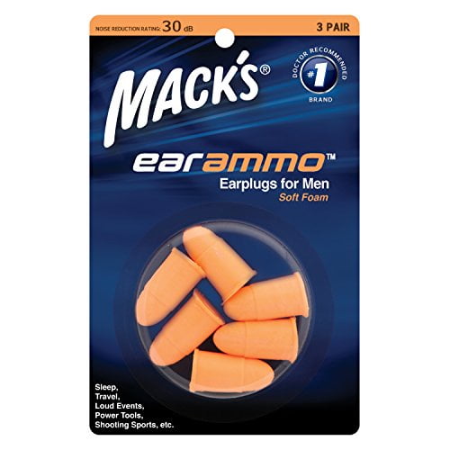 Mack's Ear Ammo Soft Foam Shooting Ear Plugs, 3 Pair Shooting Ear