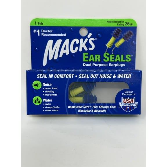 Mack's Ear Seals Dual Purpose Earplugs 1 Pair (Pack of 4)