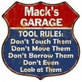 thumbnail image 1 of Mack's Garage Man Cave Rules Sign Shield Metal Gift 211110001090, 1 of 1