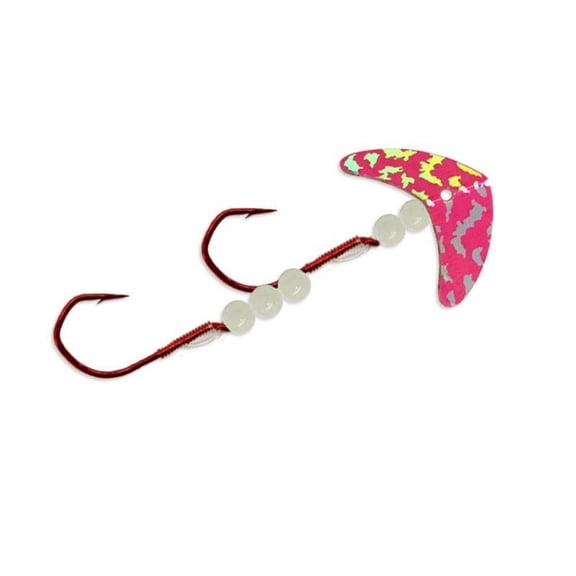Mack's Lure 22144 Double Whammy - Smile Blade Sockeye Pro Bait Rig Hot Pink Silver Tiger