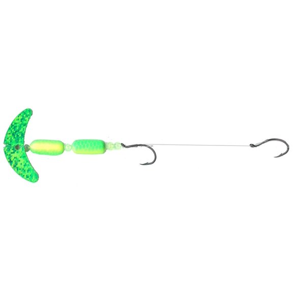 Mack's Lure 60056 Cha - Crawler Rig black Hooks Green Sparkle