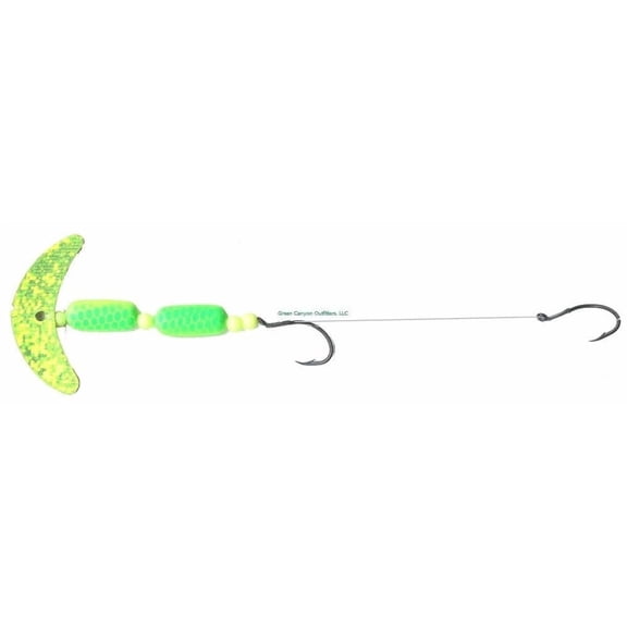 Mack's Lure 60058 Cha - Crawler Rig Black Hooks Chartreuse Sparkle