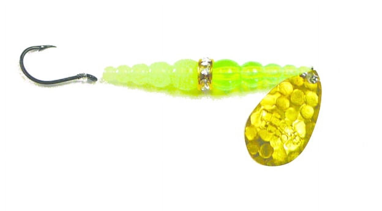 Salmon Spinner Wedding Rings, UV Lemon Lime/Fluorescent Chartreuse/Yellow Chartreuse