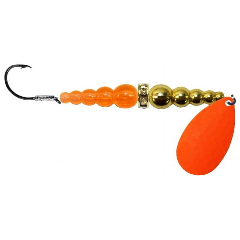 Mack\'s Lure Classic Wedding Ring Fishing Spinnerbait, Gold/Flo Fire Orange,  Size 6 Hook, Spinnerbaits