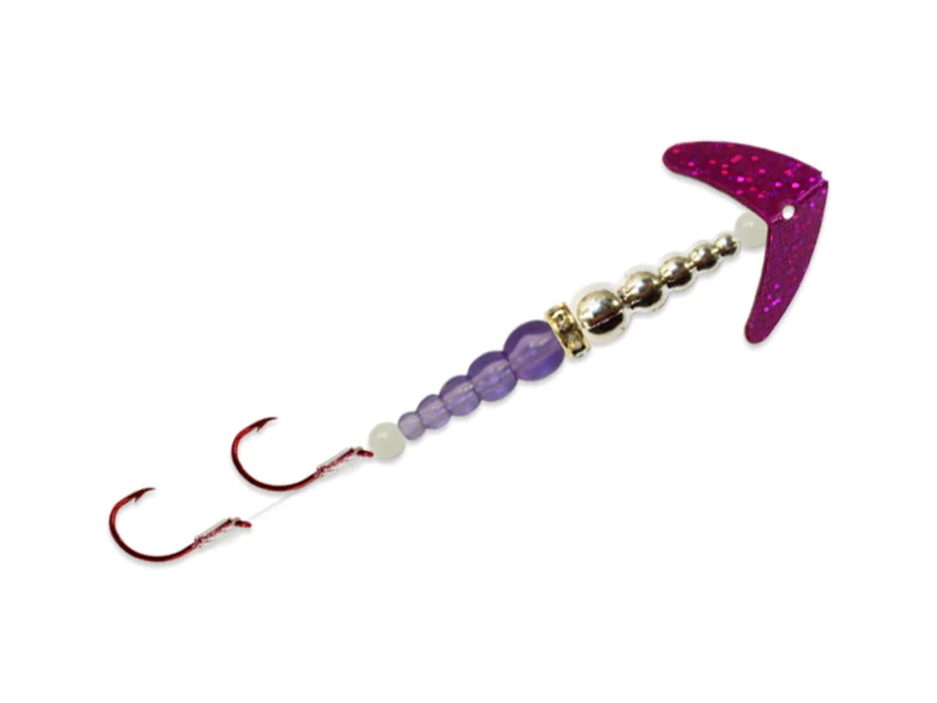Mack's Lure Double Whammy Kokanee Pro #4 Dark Cerise/Chrome/Purple, Spinnerbaits
