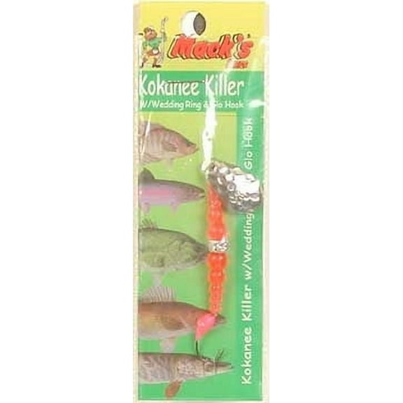 Mack's Lure Kokanee Killer Single Glo Hook Hammered Nickel FlOrange Hot Cerise 6