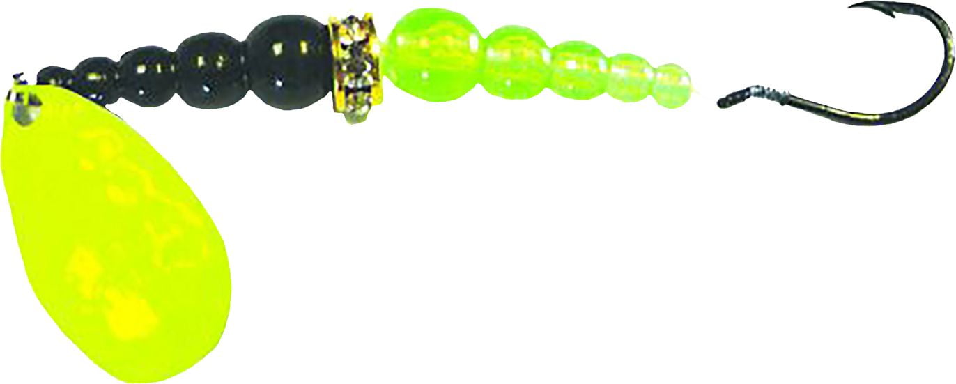 "Mack's Lure Wedding Ring Classic Spinner Lures Black/Flo Chartreuse ...