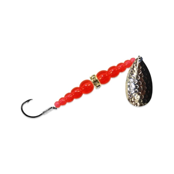 Mack's Lure Wedding Ring Spinnerbaits Freshwater Trout Fishing Lure, Flo Orange Beads