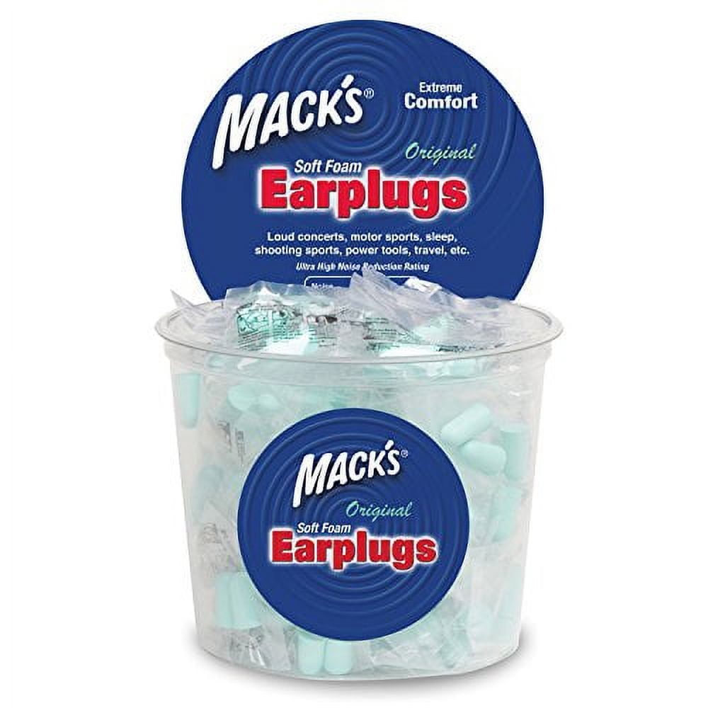 Mack's Original Soft Foam Earplugs 100 Pair Individually Wrapped