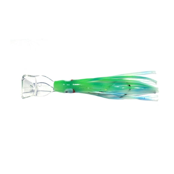 Mack's Lure Wiggle Hoochie 72" 40lb Mono 2 4/0hks Glow Gator 4"