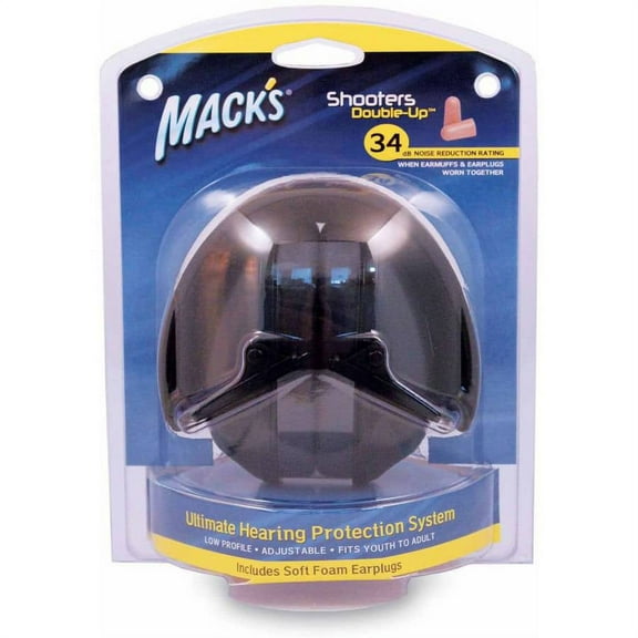 Mack's Shooters Double-Up 21dB-34dB Earmuffs and Earplugs #4451