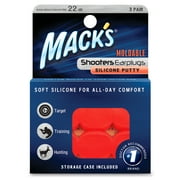 Macks Shooters Moldable Silicone Putty Ear Plugs, Orange, 3 Pair