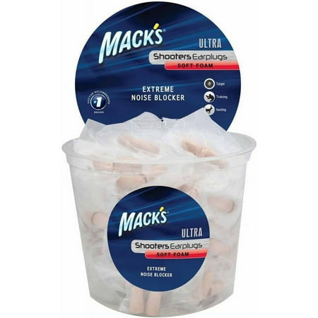 Mack's Shooters Ultra Foam Earplugs, 100-Pair Tub