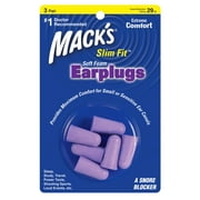 Macks Slim Fit Soft Foam Earplugs, 3 Pair - Small Ear Plugs for Sleeping, Snoring, Traveling, Concerts, Shooting Sports & Power Tools | Made in USA