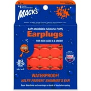 Mack's Soft Moldable Silicone Putty Ear Plugs – Kids Size, 15 Pair – Comfortable Small Earplugs for Swimming, Bathing, Travel, Loud Events and Flying | Made in USA