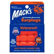 Mack's Soft Moldable Silicone Putty Ear Plugs – Kids Size, 6 Pair – Comfortable Small Earplugs for Swimming, Bathing, Travel, Loud Events and Flying