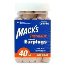 Mack's ThermaFit Soft Foam Earplugs, 40 Pair - Comfortable Ear Plugs for Sleeping, Snoring, Work, Travel & Loud Events