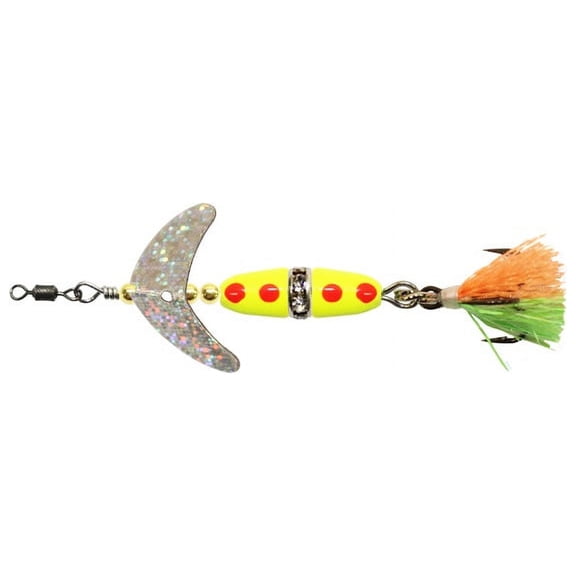 Mack's Lure Wedding Ring Promise Keeper Wtd Spnr Ylw/Red Slv Sprkl ChartRedDot 8