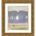thumbnail image 1 of Macke, August 15x17 Gold Ornate Wood Framed with Double Matting Museum Art Print Titled - Fir Trees and a Corn Field, 1 of 4