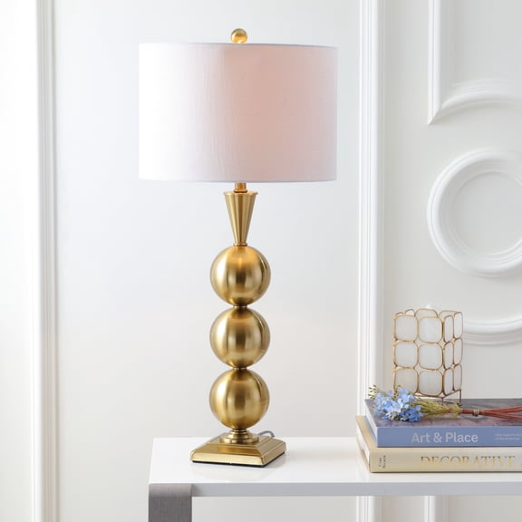 JONATHAN Y Mackenzie 33" Metal LED Table Lamp, Brass, JYL3021A