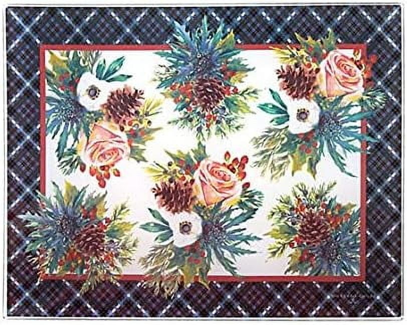 Mackenzie Childs, Highbanks Holiday Christmas Small Tempered Glass Cutting / Cheese Board, 10" x 8"