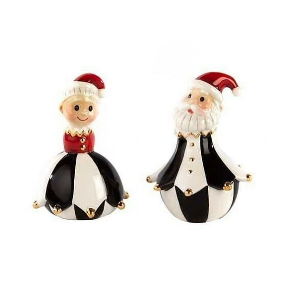 Mackenzie-Childs Jester Mr. & Mrs. Clause Salt and Pepper set
