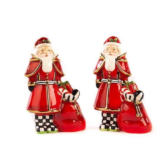 Mackenzie Childs Santa Salt and Pepper Set