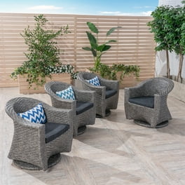 Christopher knight home liam outdoor wicker swivel club chair with cushion sale