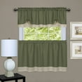 thumbnail image 1 of Mackenzie Window Curtain Tier and Valance Set 58x36/58x14 - Green/Camel, 1 of 3