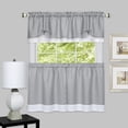 thumbnail image 1 of Mackenzie Window Curtain Tier and Valance Set 58x36/58x14 - Grey/White, 1 of 3