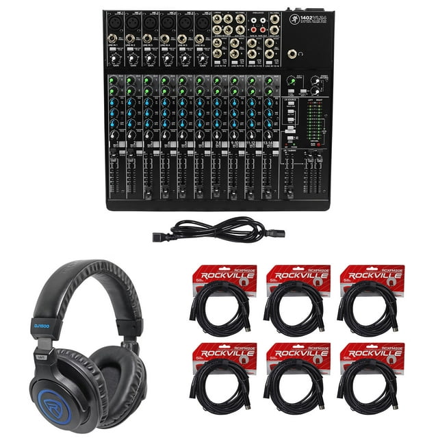 Mackie 1402VLZ4 14-ch Analog Low-Noise Mixer w/ 6 ONYX Preamps+Headphones+Cables