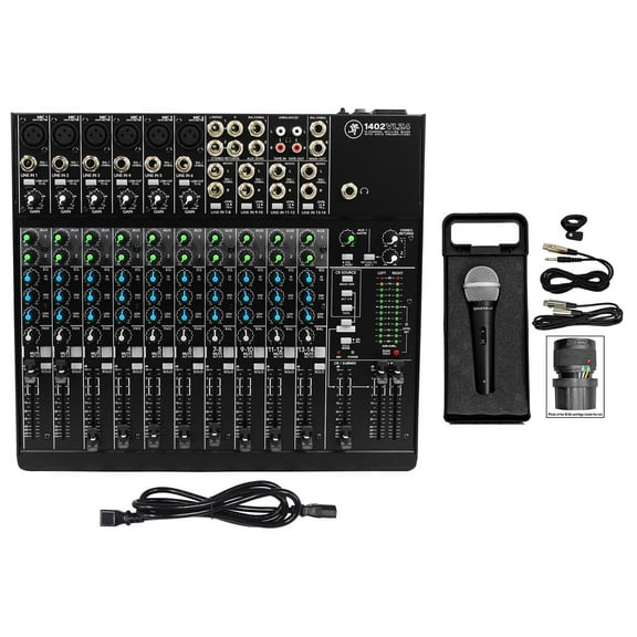 Mackie 1402VLZ4 14-channel Compact Analog Mixer w/ 6 ONYX Preamps+Microphone