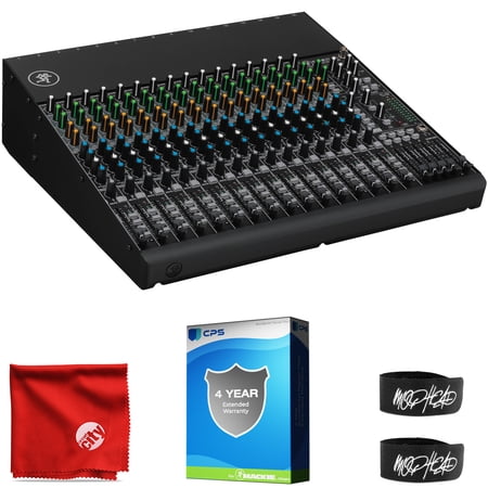 Mackie 1604VLZ4 16-Channel Compact Mixer Bundle with 4-Year Full Coverage Extended Warranty, 2x Cable Ties and Microfiber Cloth